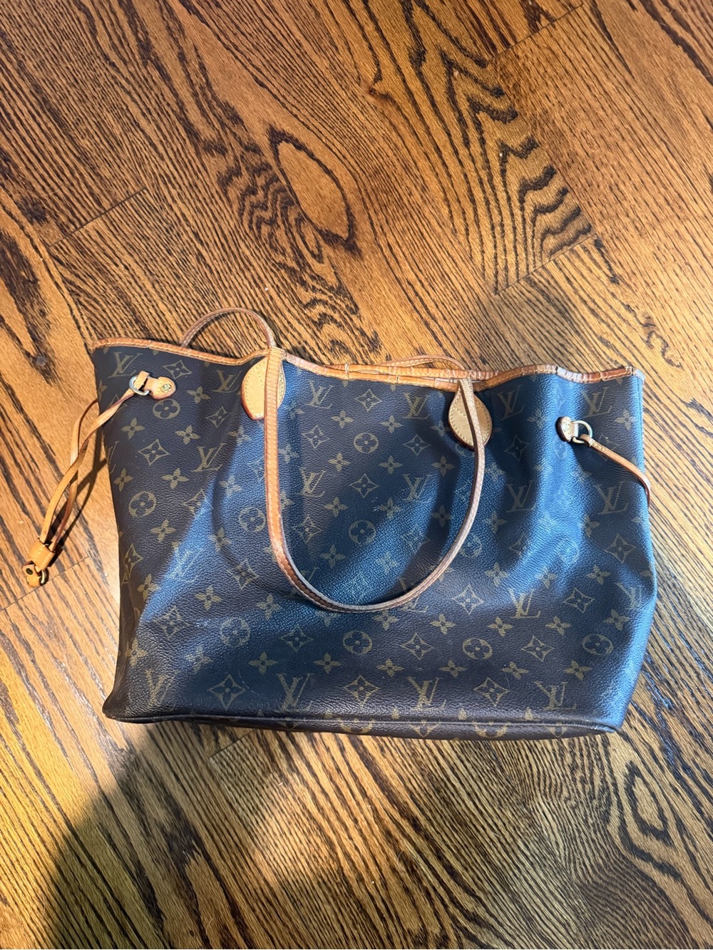 Louis Vuitton Monogram Canvas Tote in Dark Brown with Tan Trim
